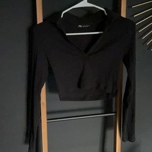 Zara crop top long sleeve